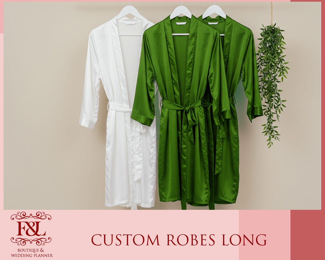 Various Event Robe Custom Long Bridal Party Robe | Bridal Satin Kimono Robe | Bridesmaid ...