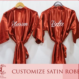 Customized Bridesmaid Robes | Birthday Robes | Satin Kimono Robes | Wedding Robes | Bachelorette Party | Bridal Party Robe | Bridesmaid Gift