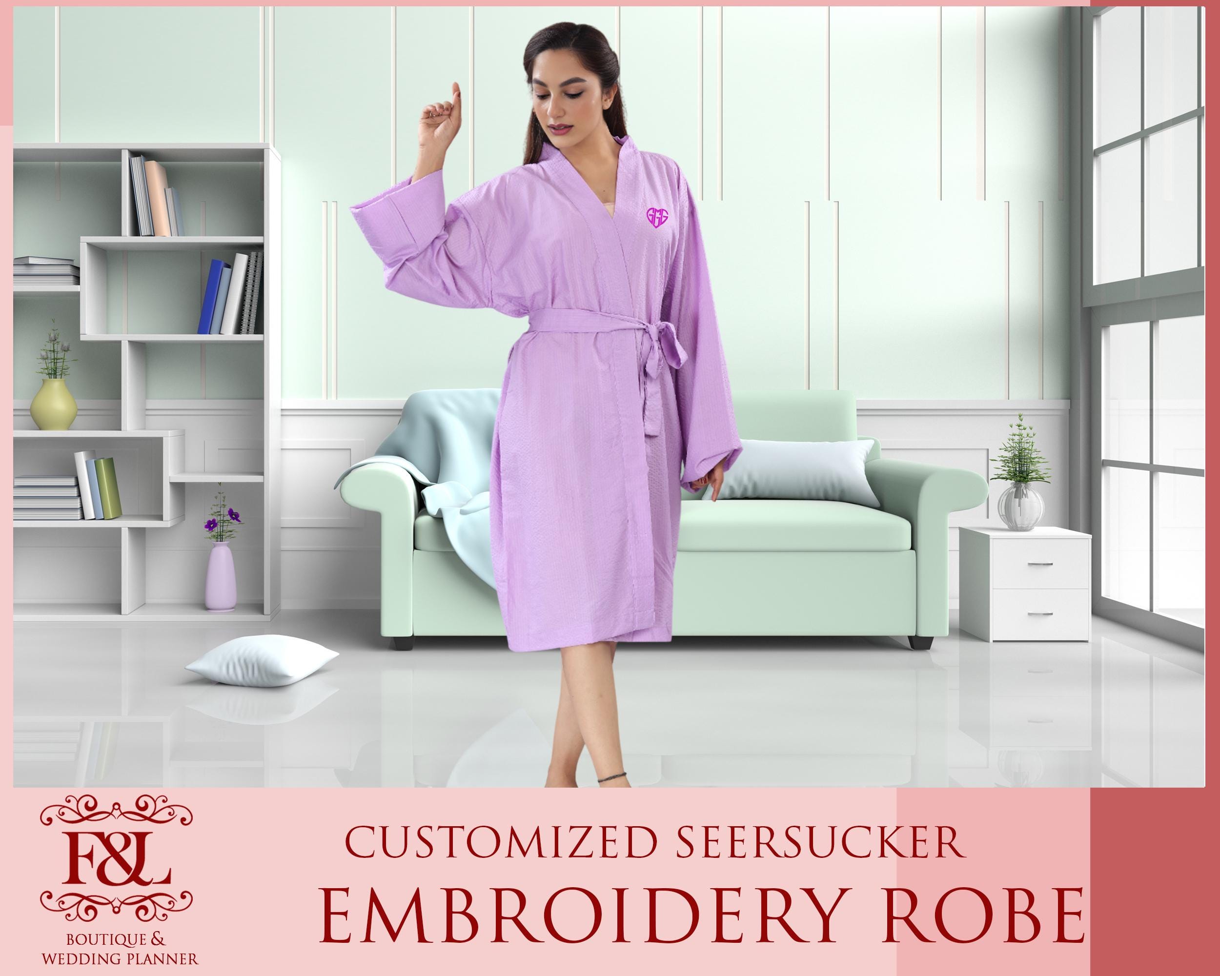 Suice Robe Custom Seersucker Robes Personalized Robes Bridal Robes Wedding Robes ...