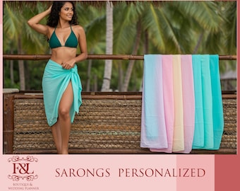 Personalized Bridal Sarong Wraps Bride Squad Beach Cover Ups for Bachelorette Party Bride Tribe Cover Up Beach Wraps Custom Bikini Cover Up