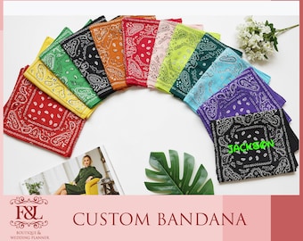 Custom Bandana - Personalized Bridesmaid Bandana - Your Name Bandana - Bachelorette Gift - Biker Bandana - Western Bandana - Gift for Her