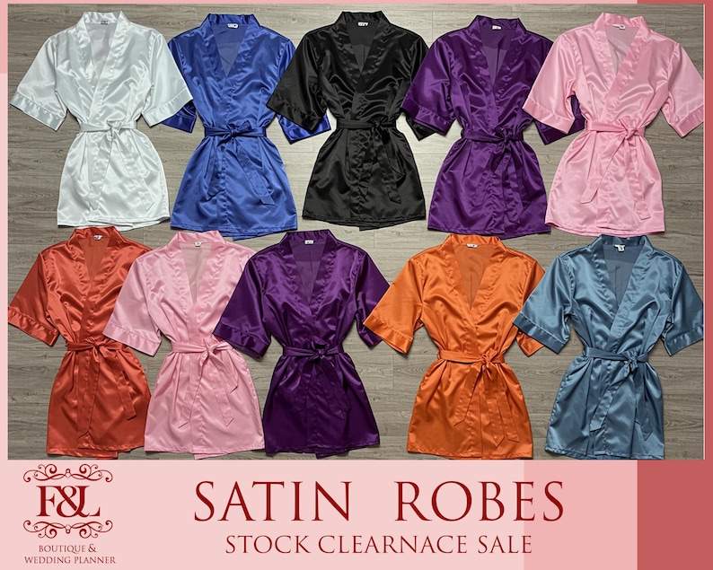 Various Event Robe Satin Robes | Stock Clearance Sale | Bridal Robes | Bridesmaid Gifts ...