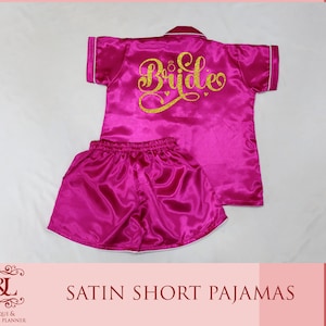 Personalized Bride Pajamas Wedding Pajama Set Custom Pajamas Set Bridesmaid Pyjama Bridal Pajama Set Satin Pajama Sets Bridesmaid Gifts
