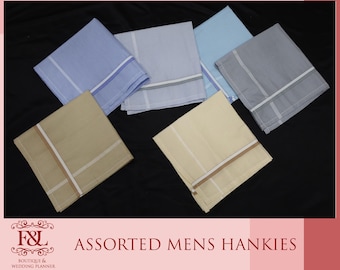 Mens Assorted Plaid Handkerchief Set of 5 Handkerchief Men's Handkerchiefs Father's Day Gift Cotton Handkerchief Wedding Gifts Gift for Her
