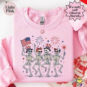 Subtle Fuck Trump Skeleton Liberal Fourth of July shirt, No Kings in America, Anti Fascism Resistance, Leftist Semiquincentennial FDT Tee image 16