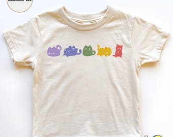 Doodle Katzen Pride Kleinkind Shirt, Regenbogen LGBT Verbündeter Katzenliebhaber Tee