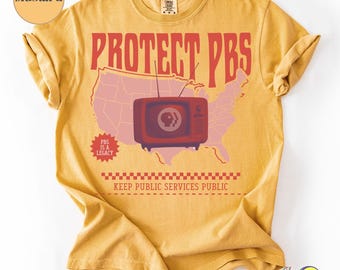 Camiseta Retro Protect PBS: Camiseta liberal de justicia social con mucho estilo