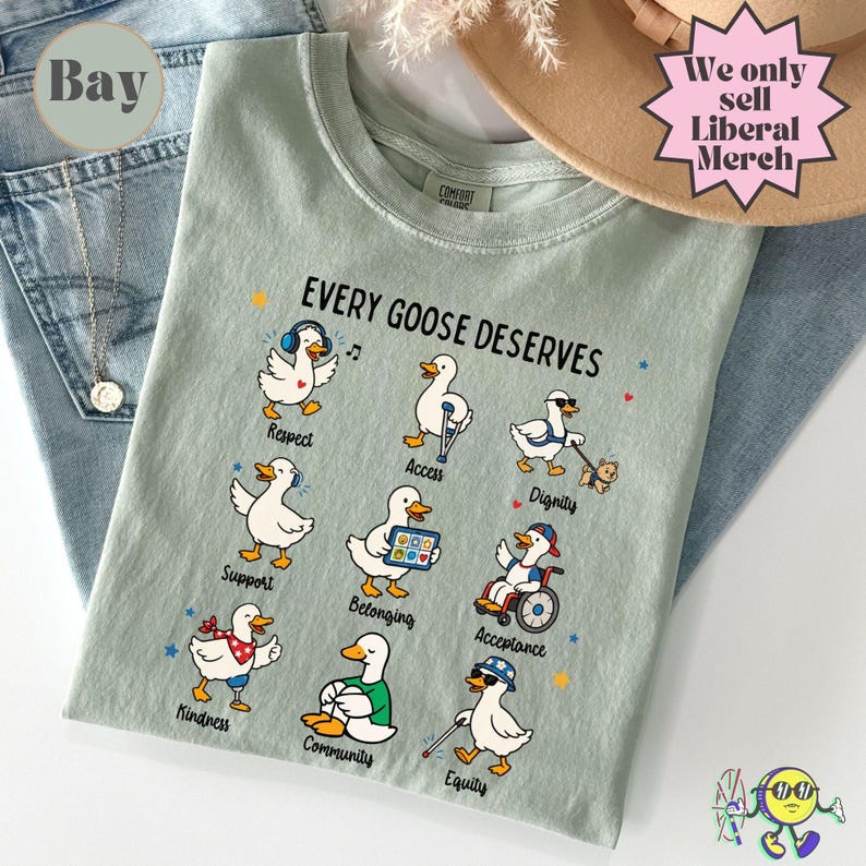 Camiseta Silly Goose con mensaje sutil sobre neurodiversidad, concienciación descarada sobre el autismo, derechos de las personas con discapacidad, camiseta de apoyo e inclusión para familias y aliados del autismo. imagen 6