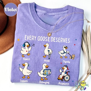 Camiseta Silly Goose con mensaje sutil sobre neurodiversidad, concienciación descarada sobre el autismo, derechos de las personas con discapacidad, camiseta de apoyo e inclusión para familias y aliados del autismo. imagen 1