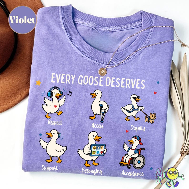 Camiseta Silly Goose con mensaje sutil sobre neurodiversidad, concienciación descarada sobre el autismo, derechos de las personas con discapacidad, camiseta de apoyo e inclusión para familias y aliados del autismo. imagen 1