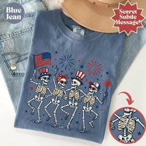 Subtle Fuck Trump Skeleton Liberal Fourth of July shirt, No Kings in America, Anti Fascism Resistance, Leftist Semiquincentennial FDT Tee image 1