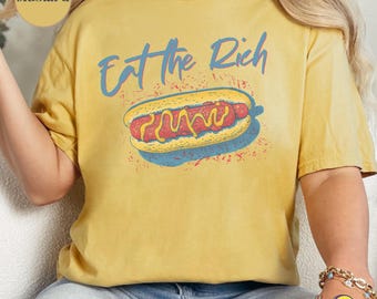 Liberal Hotdog shirt, Eat the Rich Tee, Liberal Fourth of July shirt, Neon Street Art, Anti Capitalism Wiener Tee, Leftist Patriot Protest