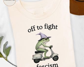 T-shirt med "Fascism"-motiv: Grodskoter Antifascism-tröja, prodemokratisk liberal meme-humor