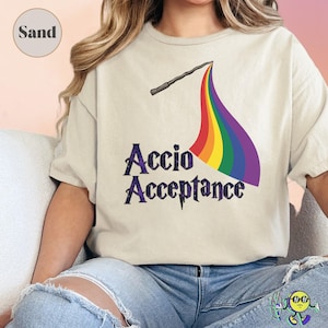 Camiseta Accio Acceptance LGBT Ally, Camiseta Escola de Magia e Bruxaria, Presente para Fãs de Harry Potter, Igualdade, Direitos Queer, Crianças Trans, Aliado, Feitiço Mágico