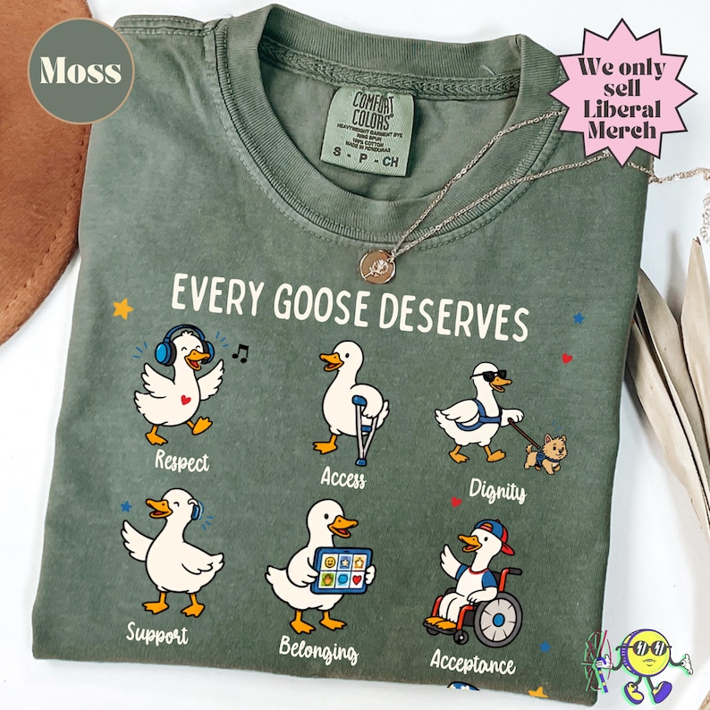 Camiseta Silly Goose con mensaje sutil sobre neurodiversidad, concienciación descarada sobre el autismo, derechos de las personas con discapacidad, camiseta de apoyo e inclusión para familias y aliados del autismo. imagen 4