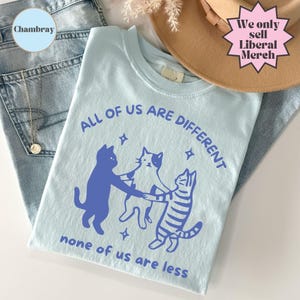 All of us are Different Cat Funny Neurodiversity shirt, Autism Awareness, Disability Rights, Autism Ally Family Support Inclusion image 5