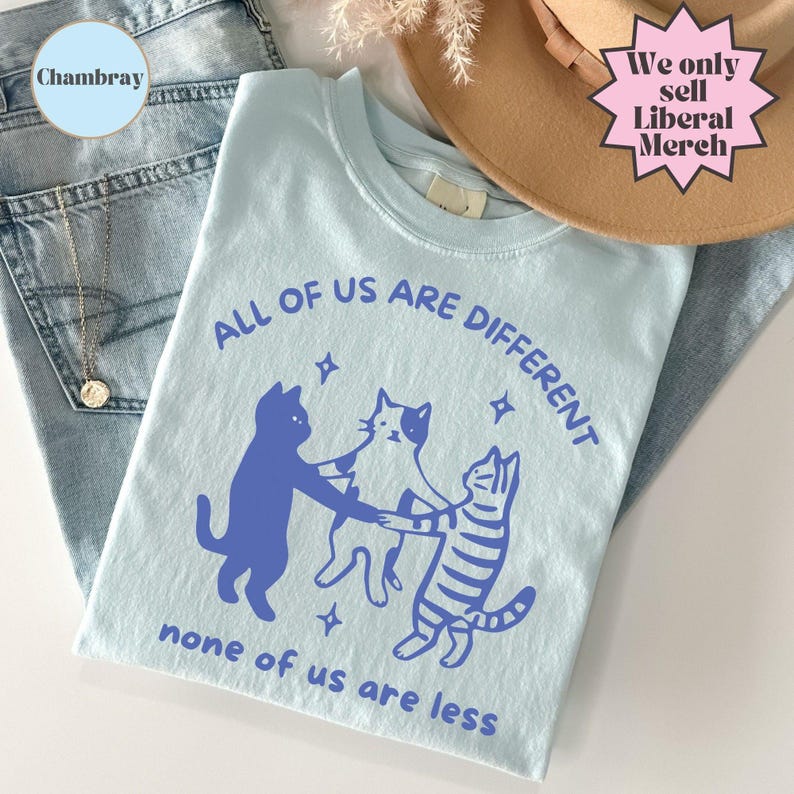 All of us are Different Cat Funny Neurodiversity shirt, Autism Awareness, Disability Rights, Autism Ally Family Support Inclusion image 5