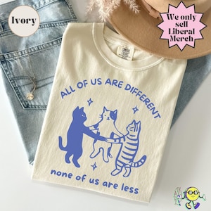 All of us are Different Cat Funny Neurodiversity shirt, Autism Awareness, Disability Rights, Autism Ally Family Support Inclusion image 3