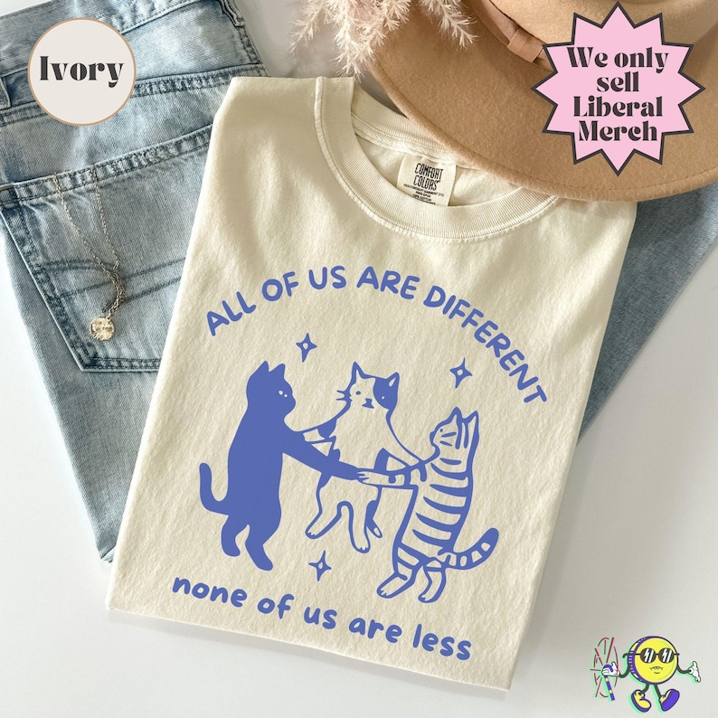 All of us are Different Cat Funny Neurodiversity shirt, Autism Awareness, Disability Rights, Autism Ally Family Support Inclusion image 3