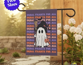 Bandera de Halloween de "Miedos iguales para todos": Decoración otoñal para exteriores, estilo liberal y vintage espeluznante