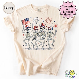 Subtle Fuck Trump Skeleton Liberal Fourth of July shirt, No Kings in America, Anti Fascism Resistance, Leftist Semiquincentennial FDT Tee image 10