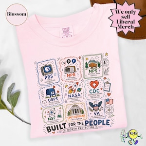 Vintage Doodle Protect Demokratische Einrichtungen PBS NPR individualisiert Vierte Juli-T-Shirt, Nationalparks USPS Antifaschismus, Linke-Protest Bild 6
