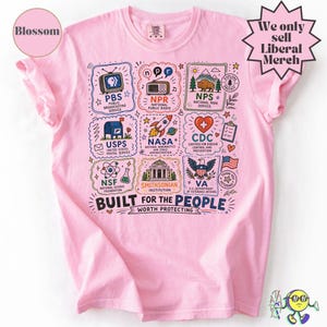Vintage Doodle Protect Demokratische Einrichtungen PBS NPR individualisiert Vierte Juli-T-Shirt, Nationalparks USPS Antifaschismus, Linke-Protest Bild 11