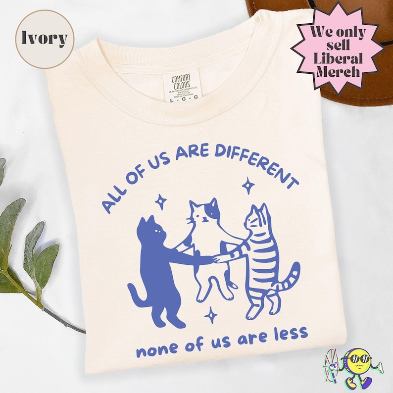 All of us are Different Cat Funny Neurodiversity shirt, Autism Awareness, Disability Rights, Autism Ally Family Support Inclusion image 1