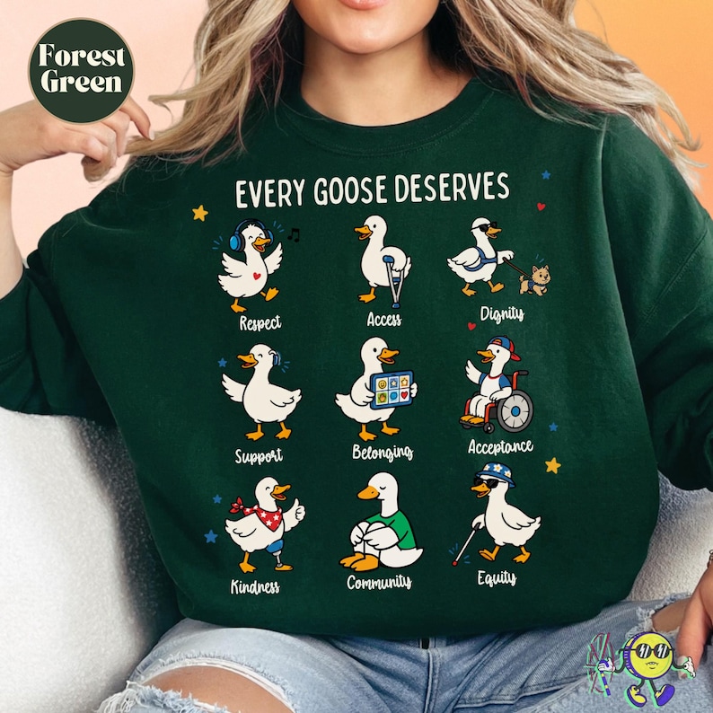 Camiseta Silly Goose con mensaje sutil sobre neurodiversidad, concienciación descarada sobre el autismo, derechos de las personas con discapacidad, camiseta de apoyo e inclusión para familias y aliados del autismo. imagen 17
