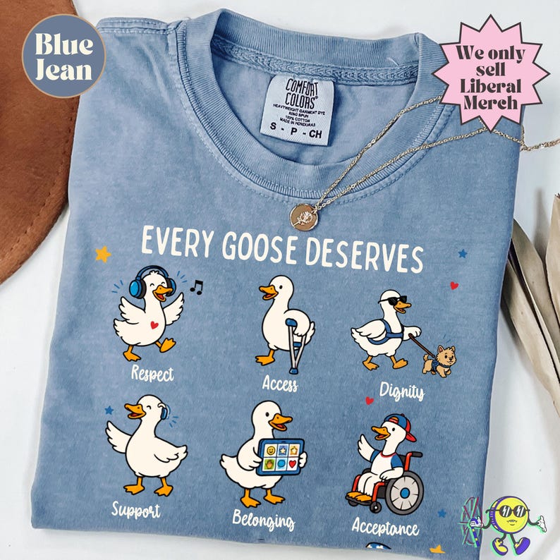 Camiseta Silly Goose con mensaje sutil sobre neurodiversidad, concienciación descarada sobre el autismo, derechos de las personas con discapacidad, camiseta de apoyo e inclusión para familias y aliados del autismo. imagen 2