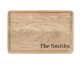 Individuell graviertes Namens-Schneidbrett | Schneidebrett aus Holz, personalisierte Küche
