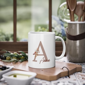 Taza Nombre personalizado Carta Taza de café Taza de café Regalo para su más querido amigo / esposa / maestro / educador