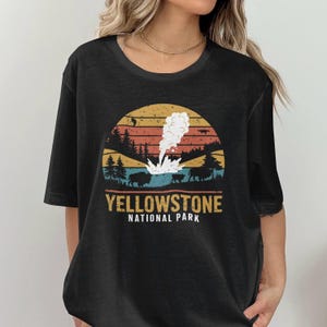 Yellowstone National Park Graphic Tee Vintage National Park Shirt Nature Scenery T-Shirt Yellowstone Apparel Adventure Shirt