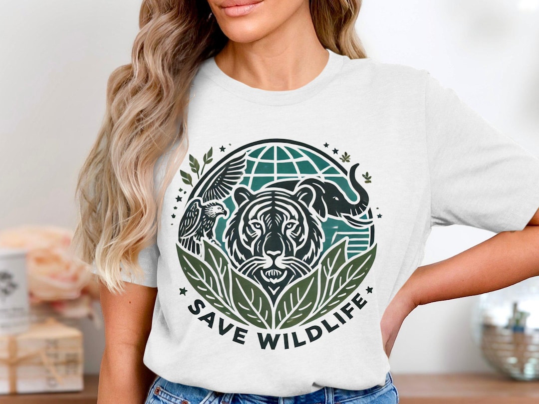 Wildlife Conservation T-shirt, Save Wildlife Design Tee, Eco-friendly ...