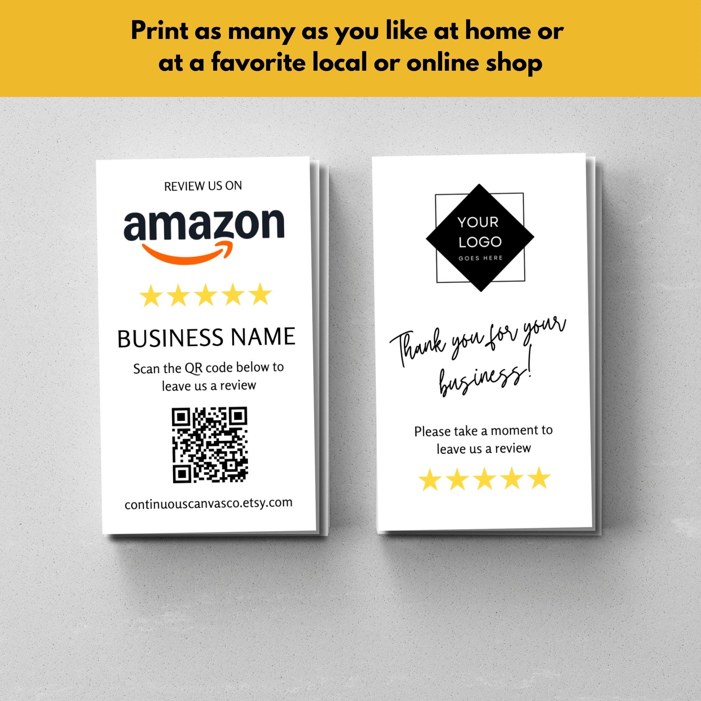 Editable Amazon Review Card Template Printable Customer Feedback ...