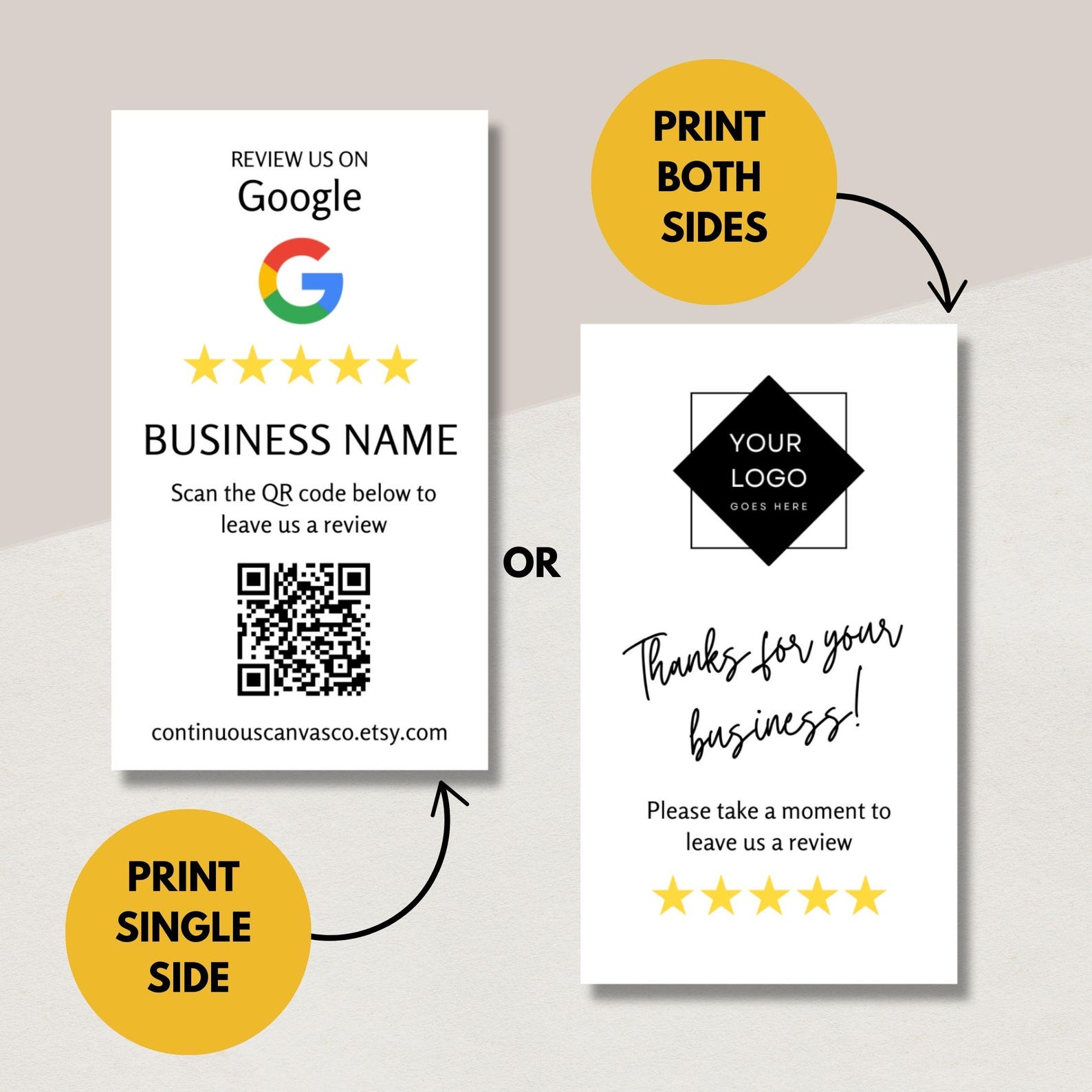 Editable Google Review Card Template Printable Customer Feedback ...