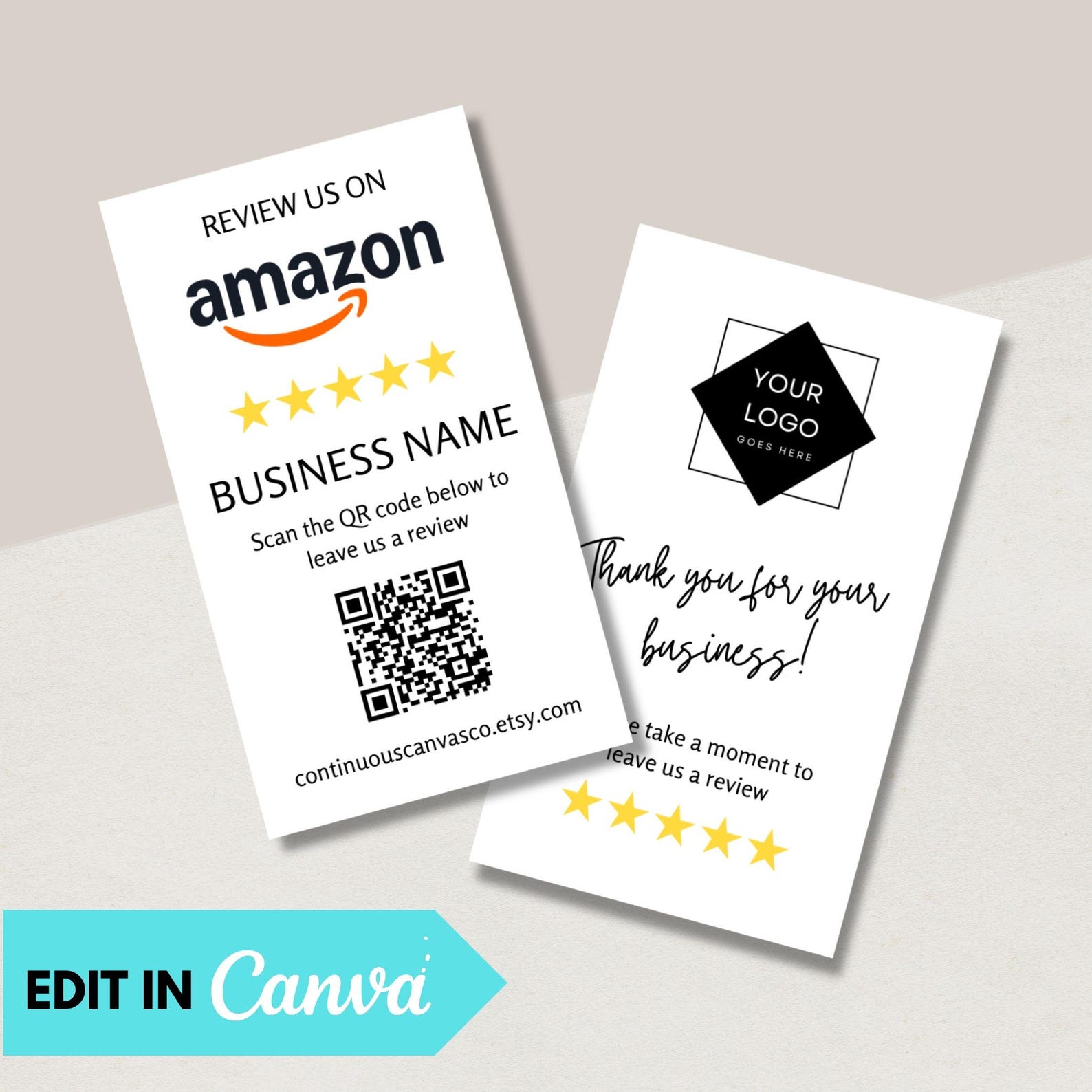 Editable Amazon Review Card Template Printable Customer Feedback ...