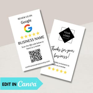 Modelo de cartão de avaliação do Google editável Solicitação de feedback do cliente para impressão Ferramentas de negócios Solicitação de avaliação de cliente para pequenas empresas Arquivo digital