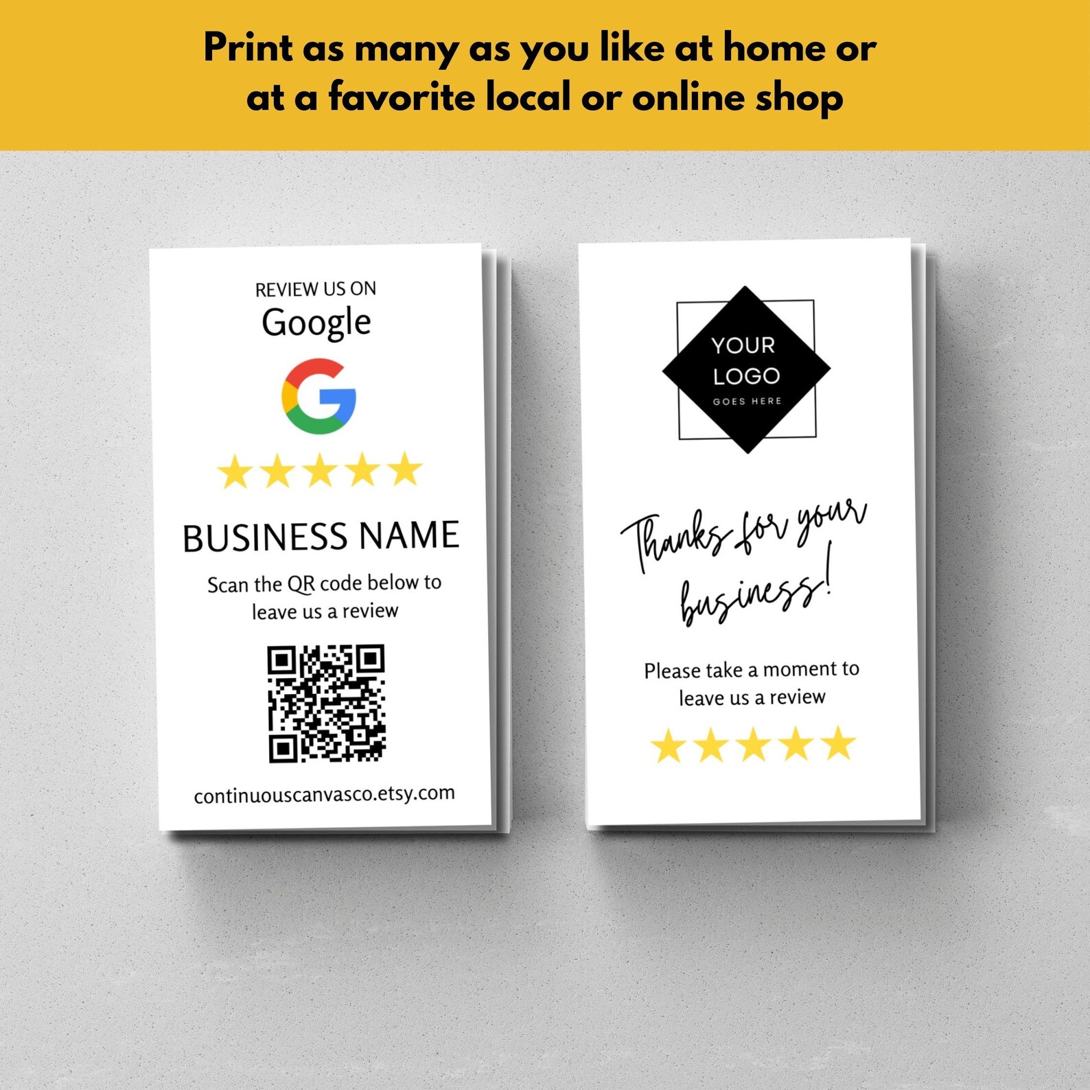 Editable Google Review Card Template Printable Customer Feedback ...