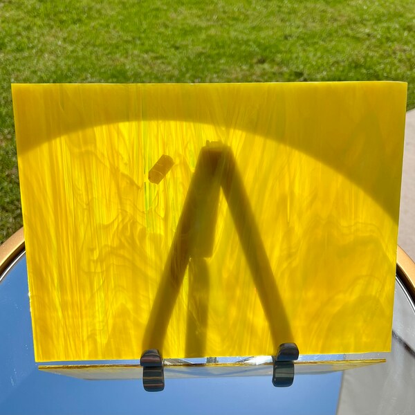 Yellow and White Semi Transparent Wispy Streaky Sheet Glass 96 COE