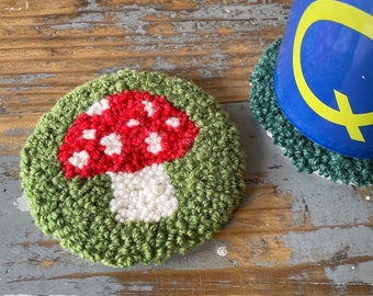 Posavasos con forma de hongo, posavasos con forma de hongo de aguja perforada, Amanita muscaria