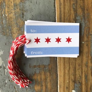 Chicago flag gift tags paper tag pack of 8 Bild 1