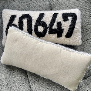 Zip Code Decorative Pillow Small Handmade Punch Needle Pillow image 8