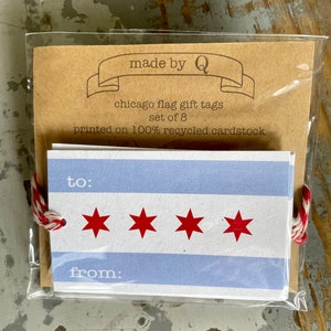 Chicago flag gift tags paper tag pack of 8 Bild 4