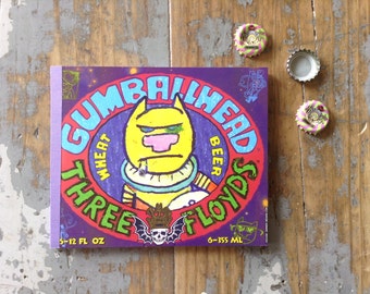 Cuaderno de cerveza Paquete de seis chicles reciclados Diario de cerveza artesanal hecho a mano Three Floyds Munster Indiana