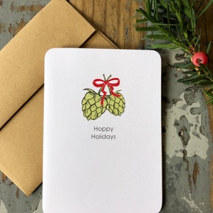 Hoppy Holidays beer theme hops card craft beer lover