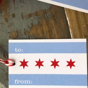 Chicago flag gift tags paper tag pack of 8 Bild 2