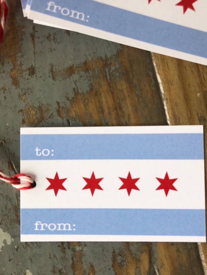 Chicago flag gift tags paper tag pack of 8 Bild 2