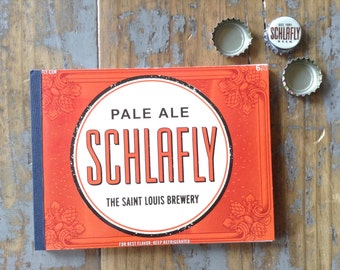 Bier Notizbuch Recycled Schlafly Six-Pack Beer Journal Handmade St. Louis