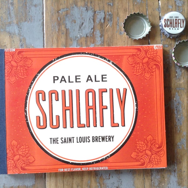Beer Notebook Recycled Schlafly Six-Pack Beer Journal Handmade St. Louis